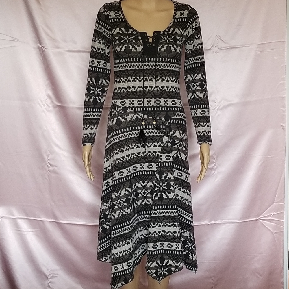 Thanksgiving Sweater Dress with Handkerchief Hem